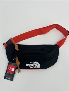 The North Face Black Belt Bag with Red Strap for Men & Women